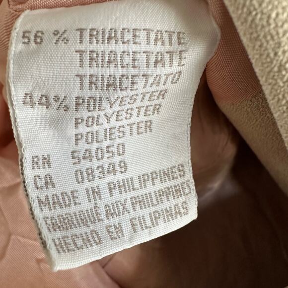 Vintage 90s Double-Breasted Blazer Oversized Longline Beige Power Blazer size 2P - Picture 7 of 7